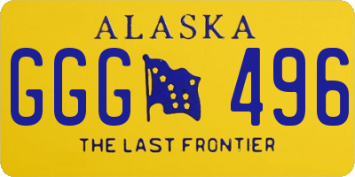 AK license plate GGG496