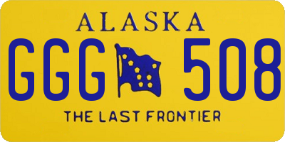 AK license plate GGG508