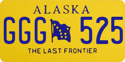 AK license plate GGG525