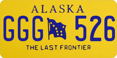 AK license plate GGG526