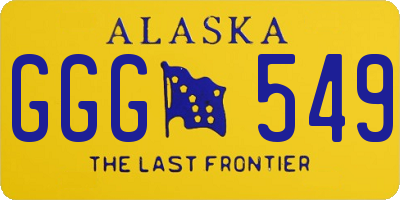 AK license plate GGG549