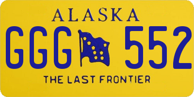 AK license plate GGG552