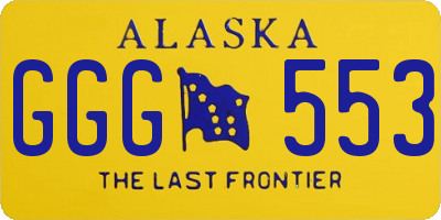 AK license plate GGG553