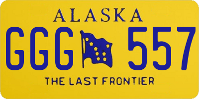AK license plate GGG557