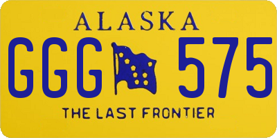 AK license plate GGG575