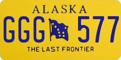 AK license plate GGG577