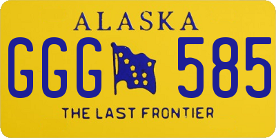 AK license plate GGG585