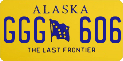 AK license plate GGG606