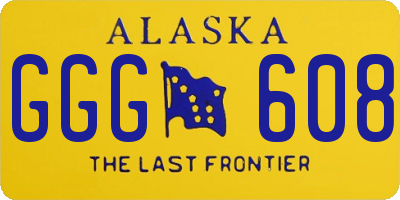 AK license plate GGG608