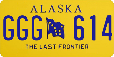 AK license plate GGG614