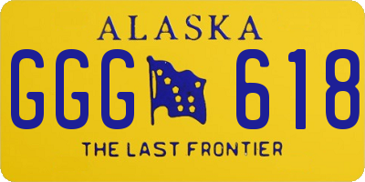 AK license plate GGG618