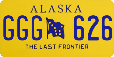 AK license plate GGG626