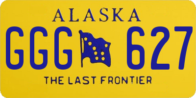 AK license plate GGG627