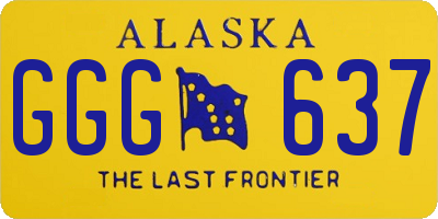 AK license plate GGG637
