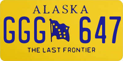 AK license plate GGG647