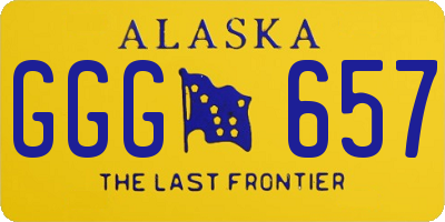 AK license plate GGG657