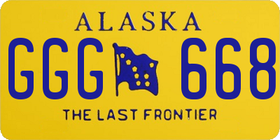 AK license plate GGG668