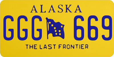 AK license plate GGG669