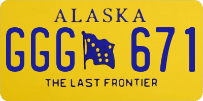 AK license plate GGG671