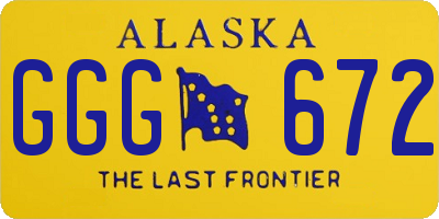 AK license plate GGG672