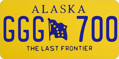 AK license plate GGG700
