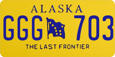 AK license plate GGG703