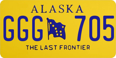 AK license plate GGG705