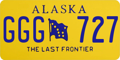 AK license plate GGG727