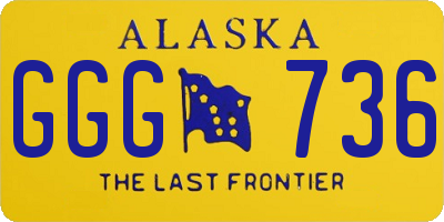 AK license plate GGG736