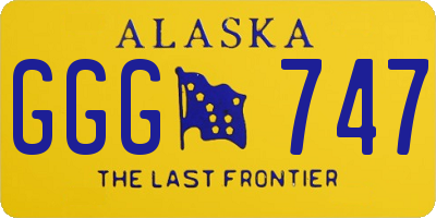 AK license plate GGG747