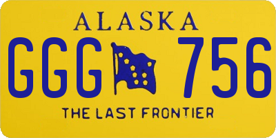 AK license plate GGG756