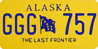 AK license plate GGG757