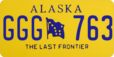 AK license plate GGG763