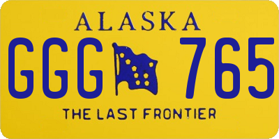 AK license plate GGG765