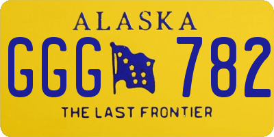 AK license plate GGG782