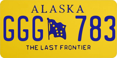 AK license plate GGG783