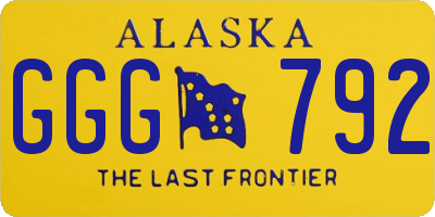 AK license plate GGG792
