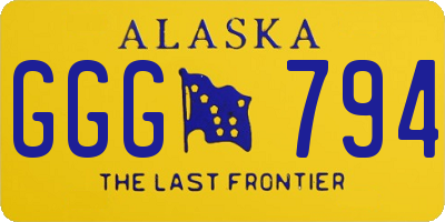 AK license plate GGG794