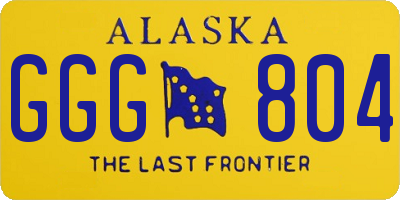 AK license plate GGG804