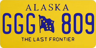 AK license plate GGG809
