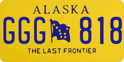 AK license plate GGG818