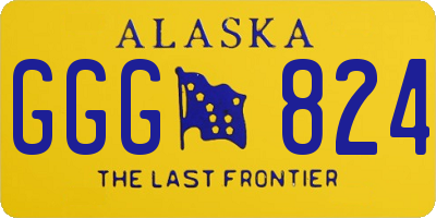 AK license plate GGG824