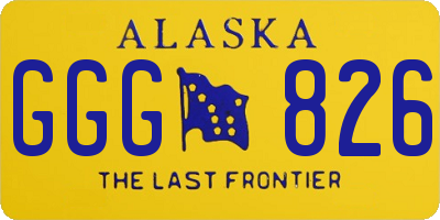 AK license plate GGG826
