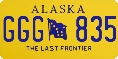 AK license plate GGG835
