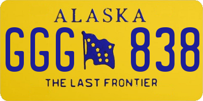 AK license plate GGG838