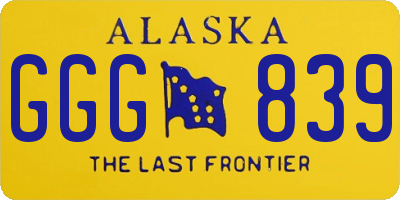 AK license plate GGG839