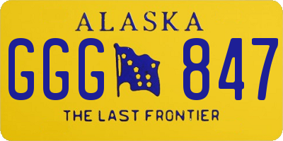 AK license plate GGG847