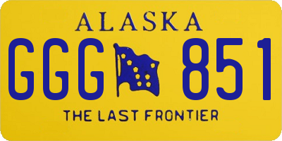 AK license plate GGG851