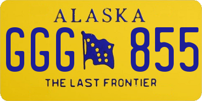 AK license plate GGG855