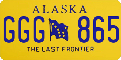 AK license plate GGG865